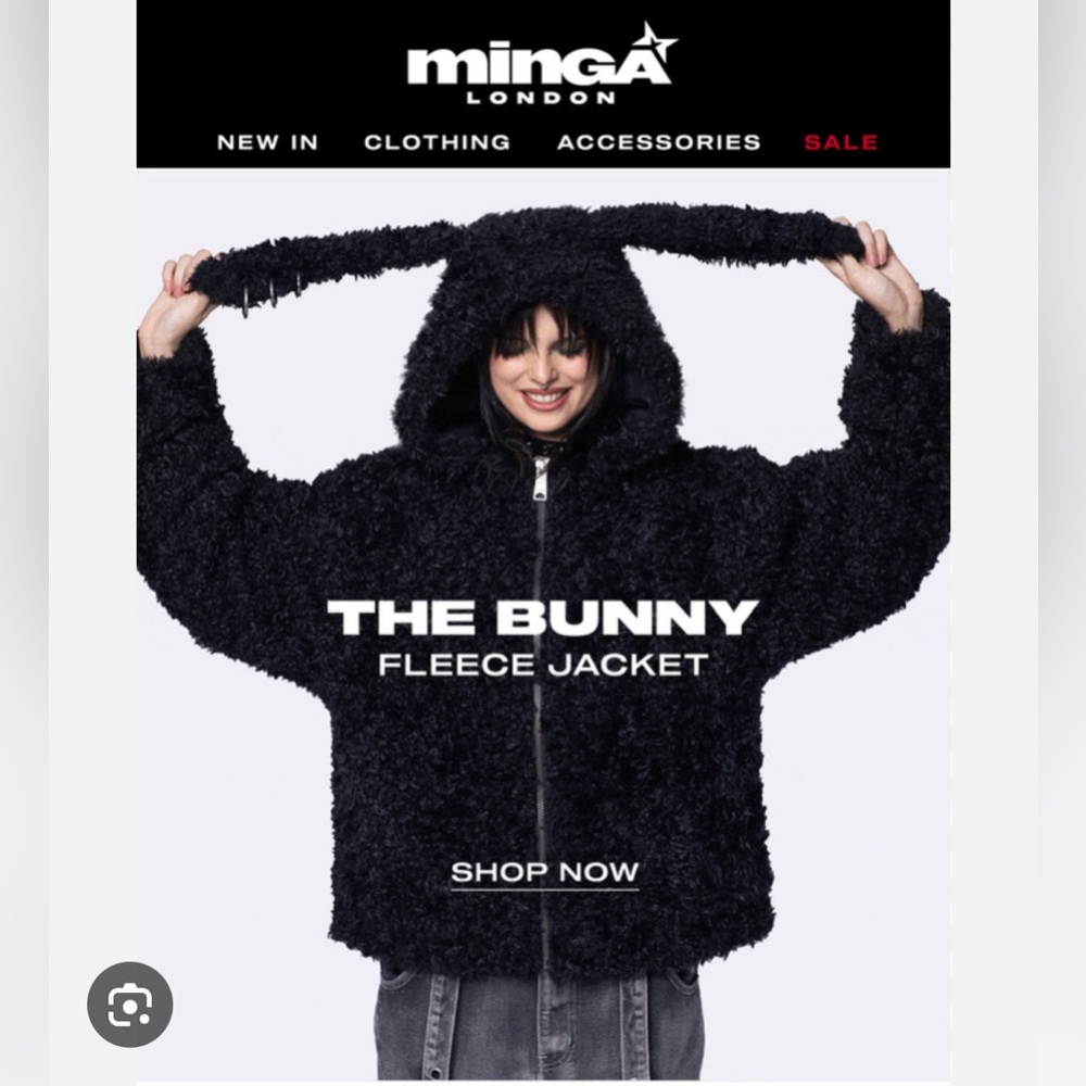 Minga London BUNNY EAR FAUX FUR JACKET NWT L/XL